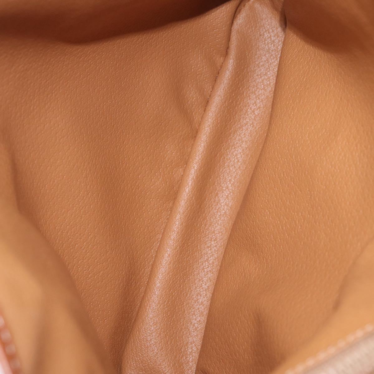 CELINE Macadam Tote Bag PVC Beige Gold Tone Auth am13124V