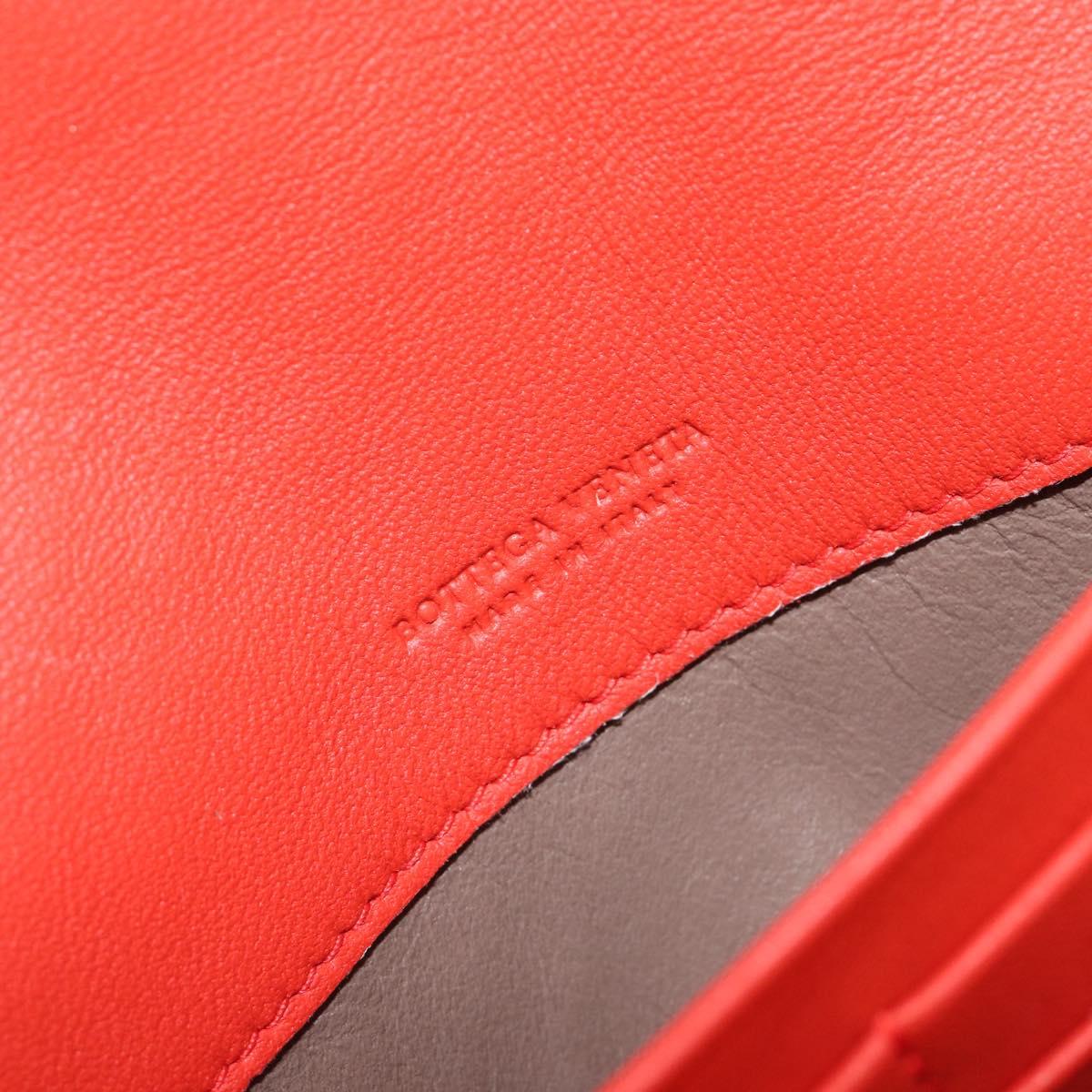 Bottega Veneta INTRECCIATO Long Wallet Leather Orange Auth am13125V