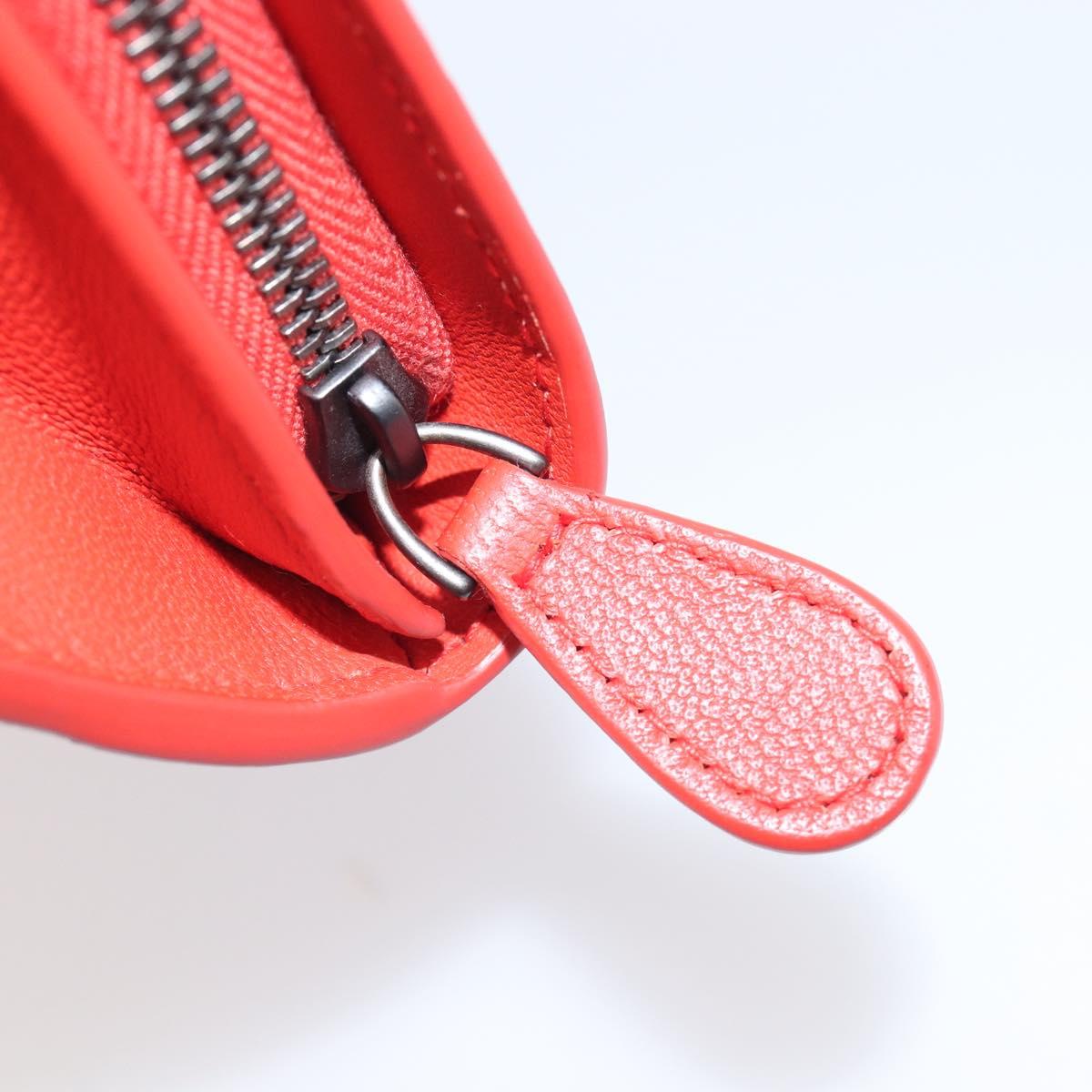 Bottega Veneta INTRECCIATO Long Wallet Leather Orange Auth am13125V
