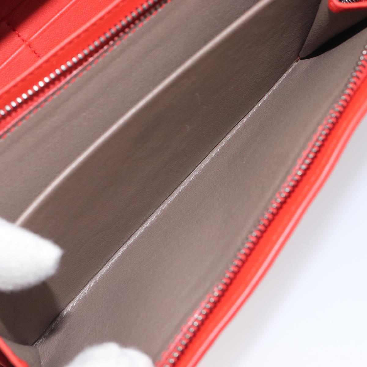 Bottega Veneta INTRECCIATO Long Wallet Leather Orange Auth am13125V