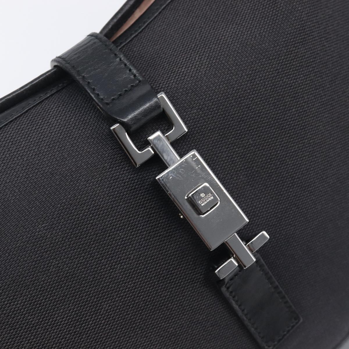 GUCCI Jackie Shoulder Bag Canvas Black Silver 001 3306 Auth am13126V