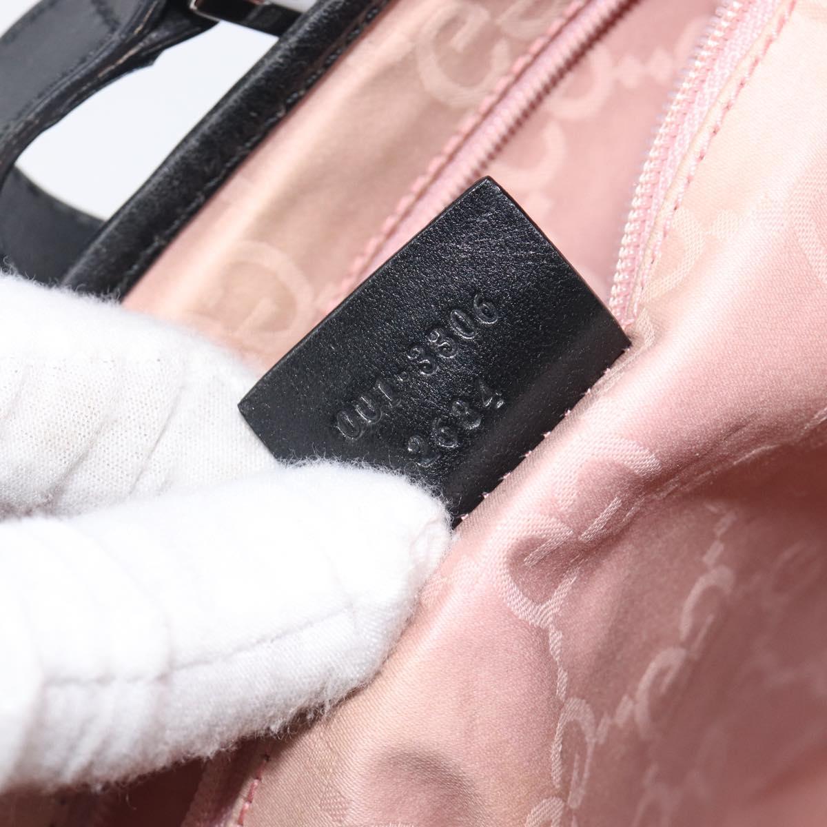 GUCCI Jackie Shoulder Bag Canvas Black Silver 001 3306 Auth am13126V