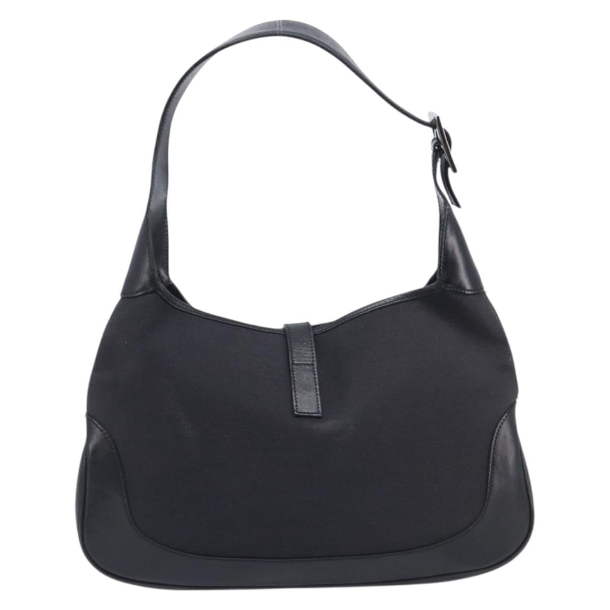 GUCCI Jackie Shoulder Bag Canvas Black Silver 001 3306 Auth am13126V