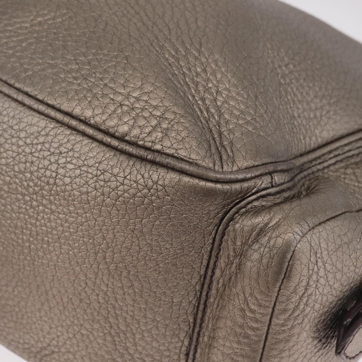 PRADA Shoulder Bag Leather Gold Silver Auth am13129V