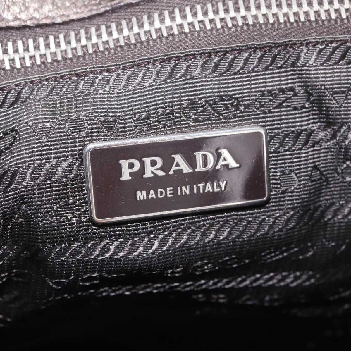 PRADA Shoulder Bag Leather Gold Silver Auth am13129V