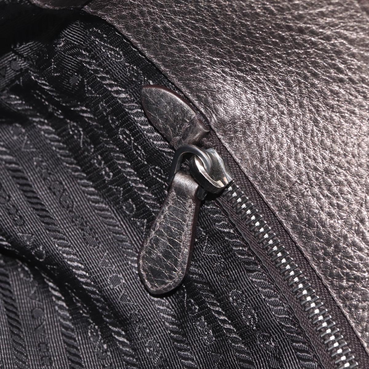 PRADA Shoulder Bag Leather Gold Silver Auth am13129V