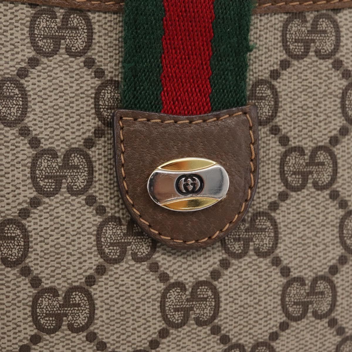GUCCI GG Supreme Web Sherry Line Shoulder Bag PVC Brown 904 02 026 Auth am13133A