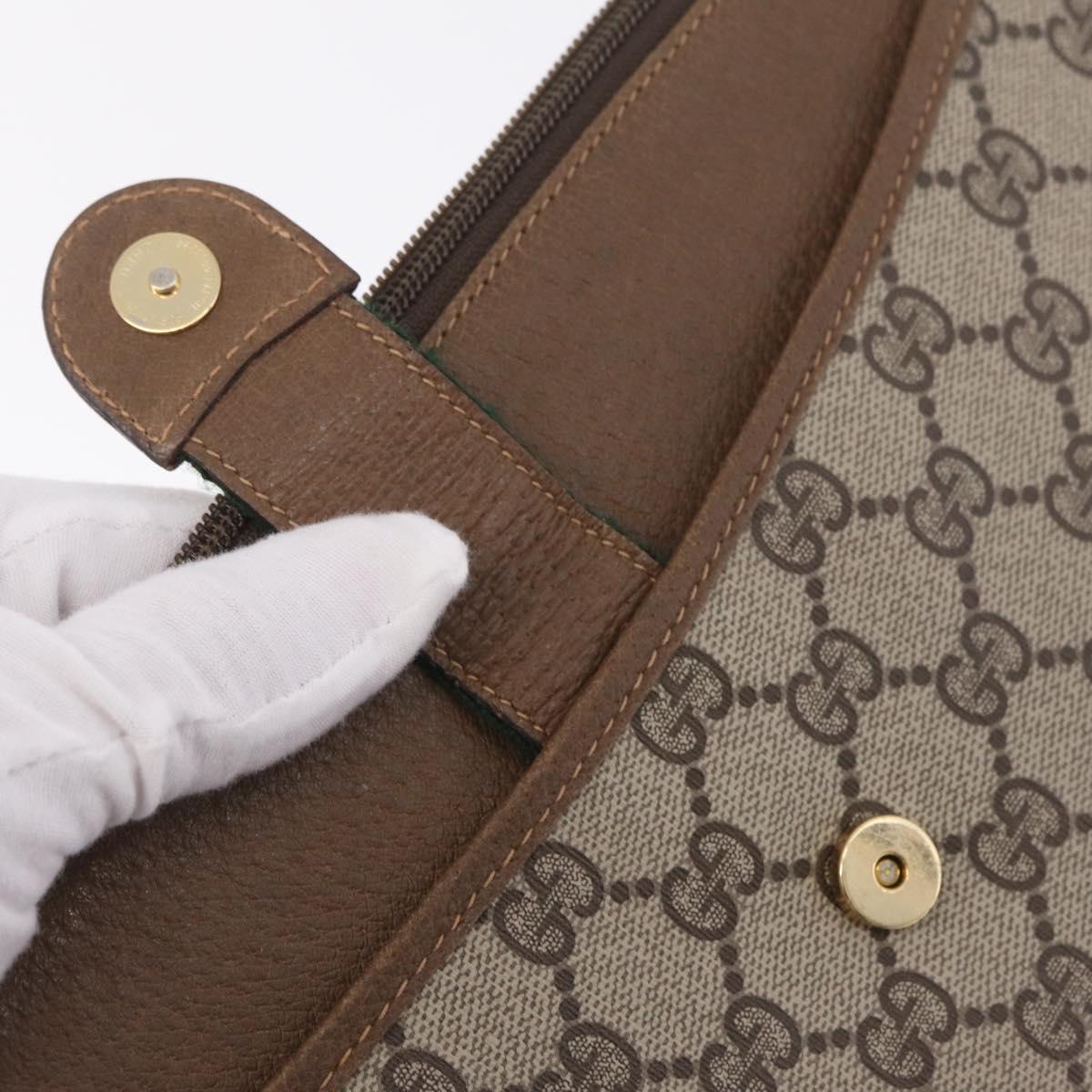 GUCCI GG Supreme Web Sherry Line Shoulder Bag PVC Brown 904 02 026 Auth am13133A