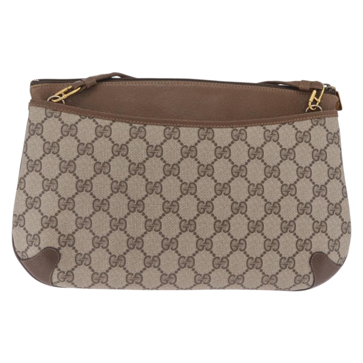 GUCCI GG Supreme Web Sherry Line Shoulder Bag PVC Brown 904 02 026 Auth am13133A