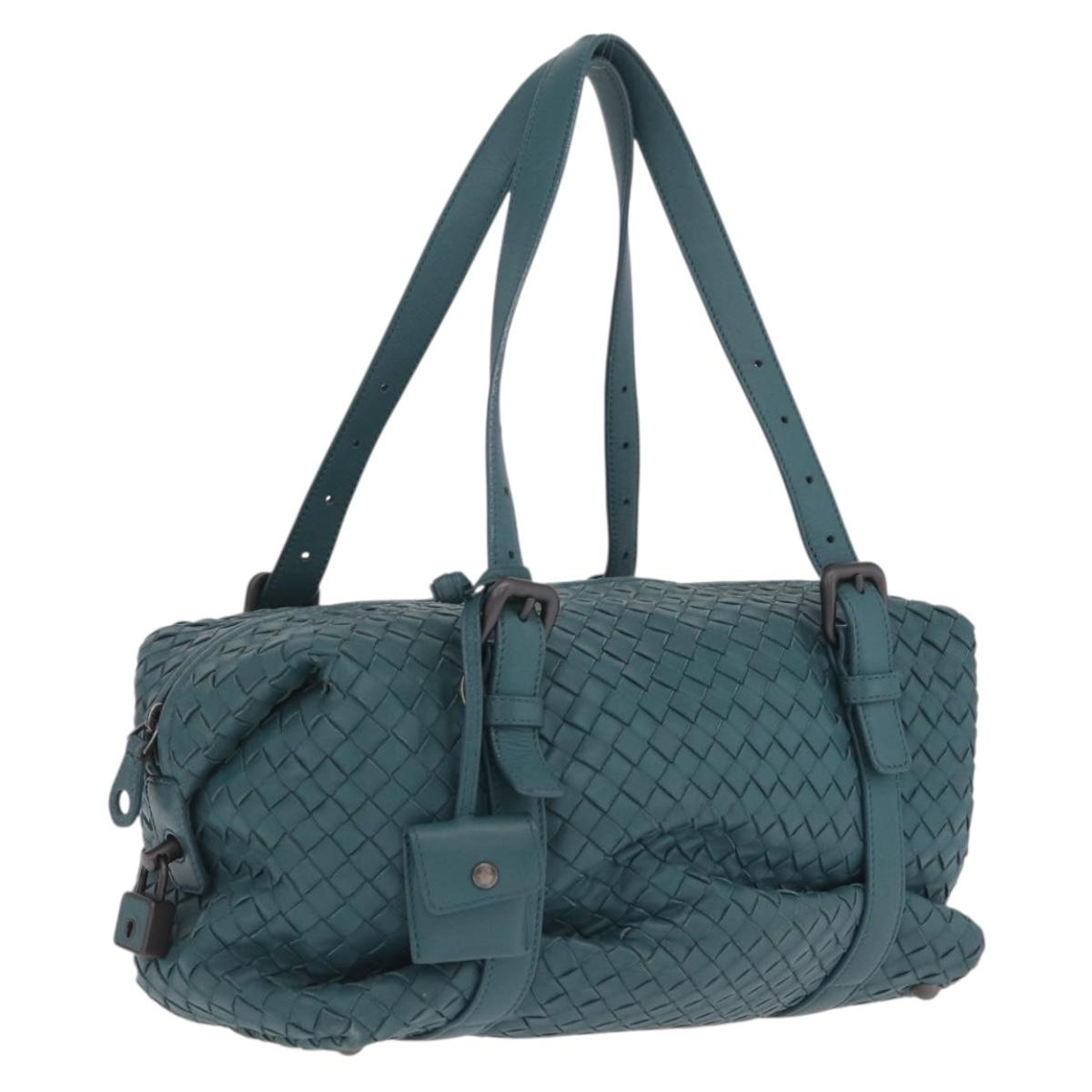 Bottega Veneta INTRECCIATO Hand Bag Leather Green Auth am13135V
