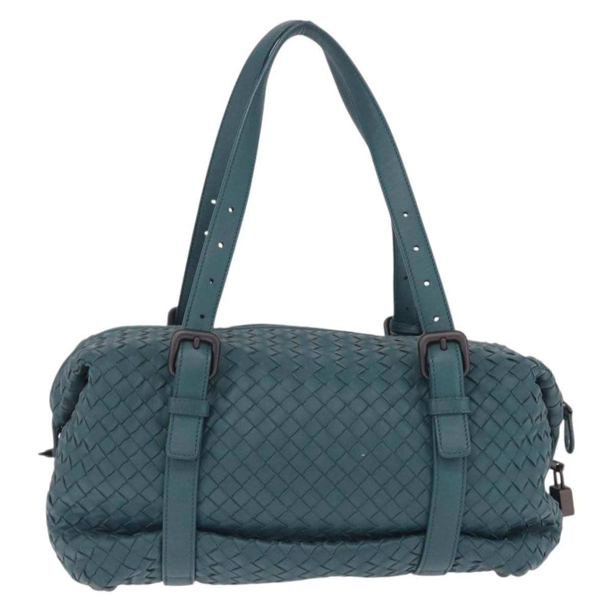 Bottega Veneta INTRECCIATO Hand Bag Leather Green Auth am13135V