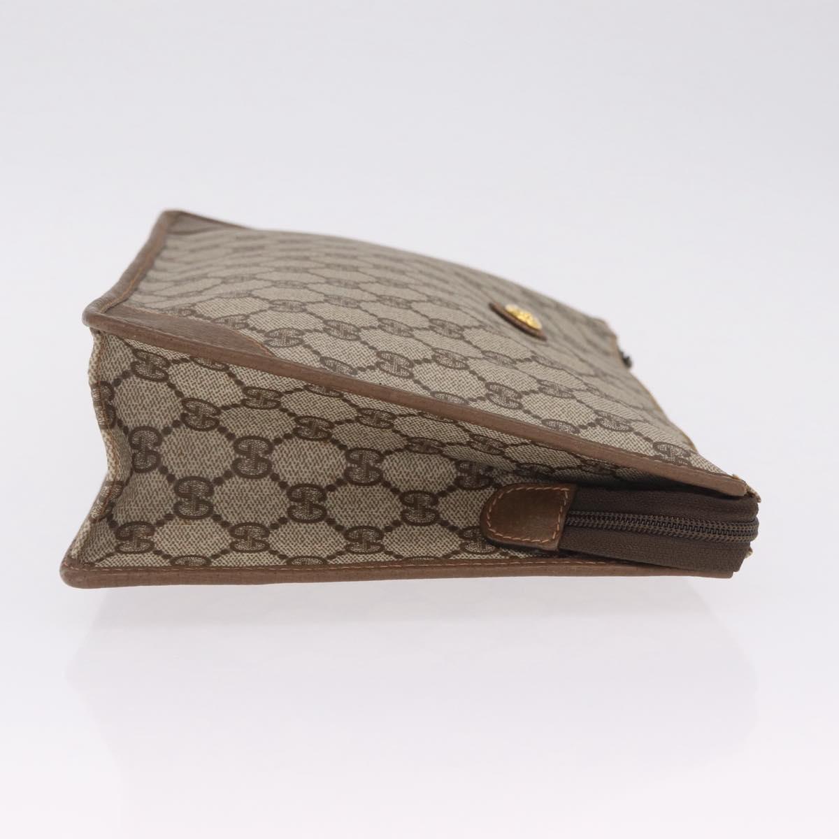 GUCCI GG Supreme Clutch Bag PVC Beige 89 01 029 Auth am13143