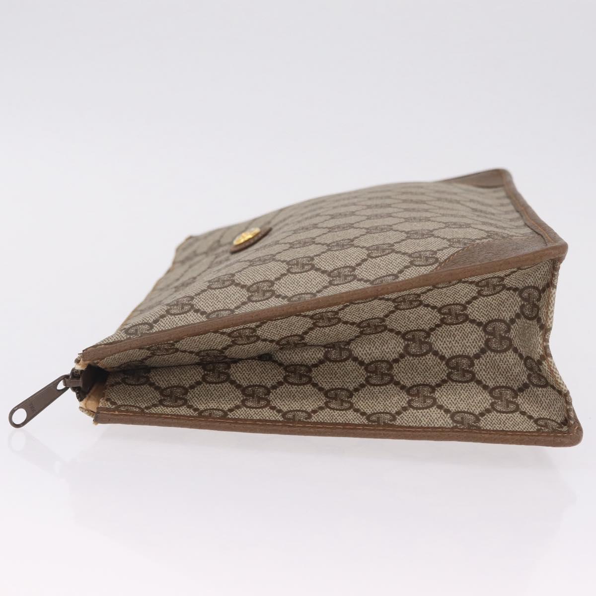 GUCCI GG Supreme Clutch Bag PVC Beige 89 01 029 Auth am13143