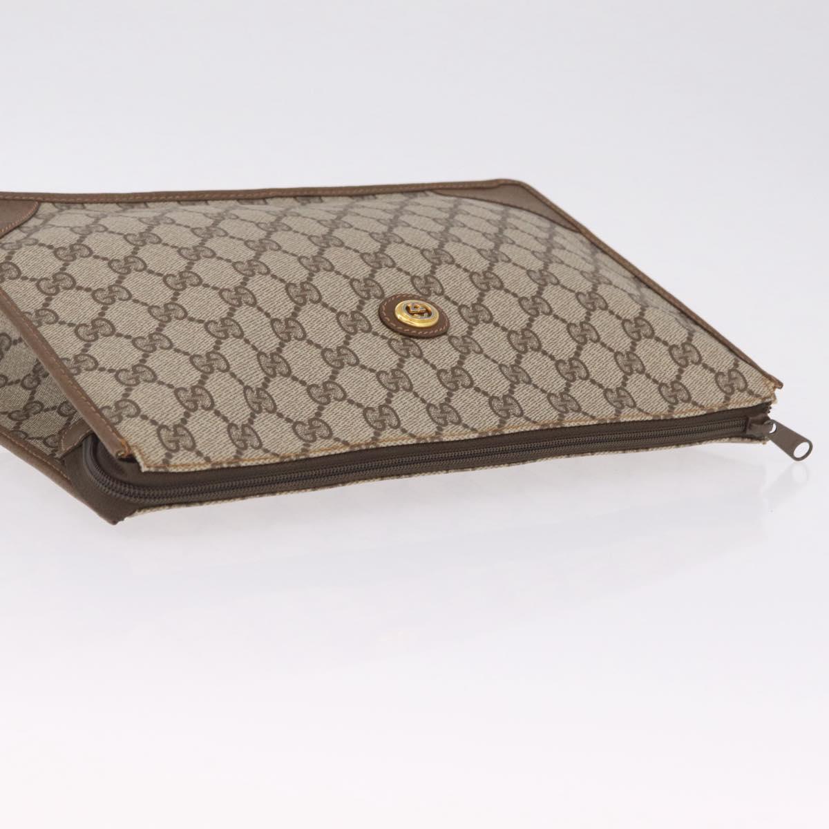 GUCCI GG Supreme Clutch Bag PVC Beige 89 01 029 Auth am13143