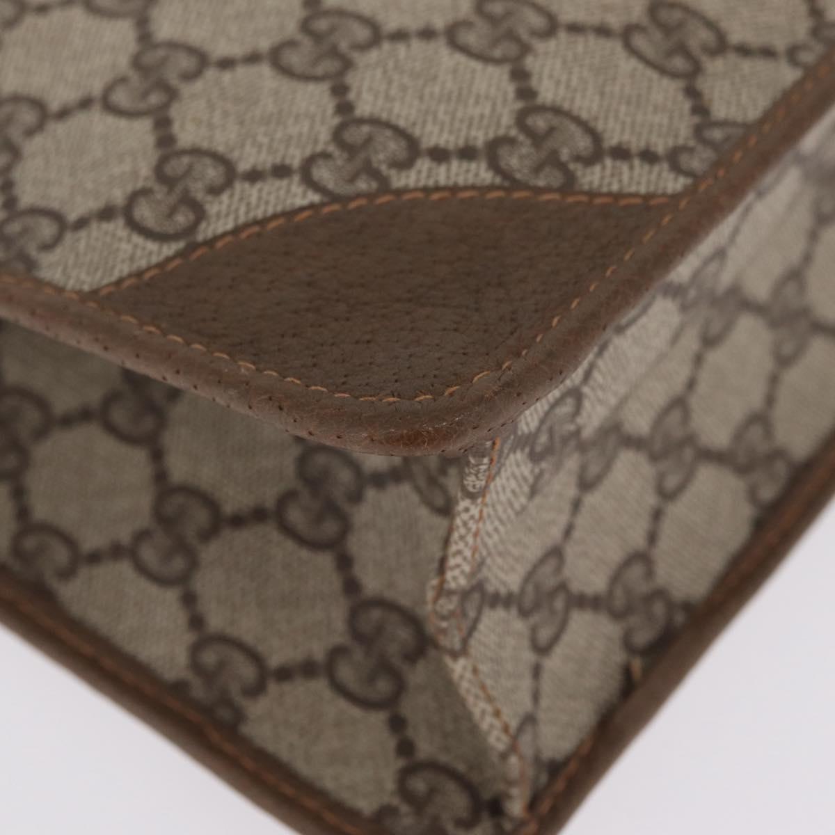 GUCCI GG Supreme Clutch Bag PVC Beige 89 01 029 Auth am13143