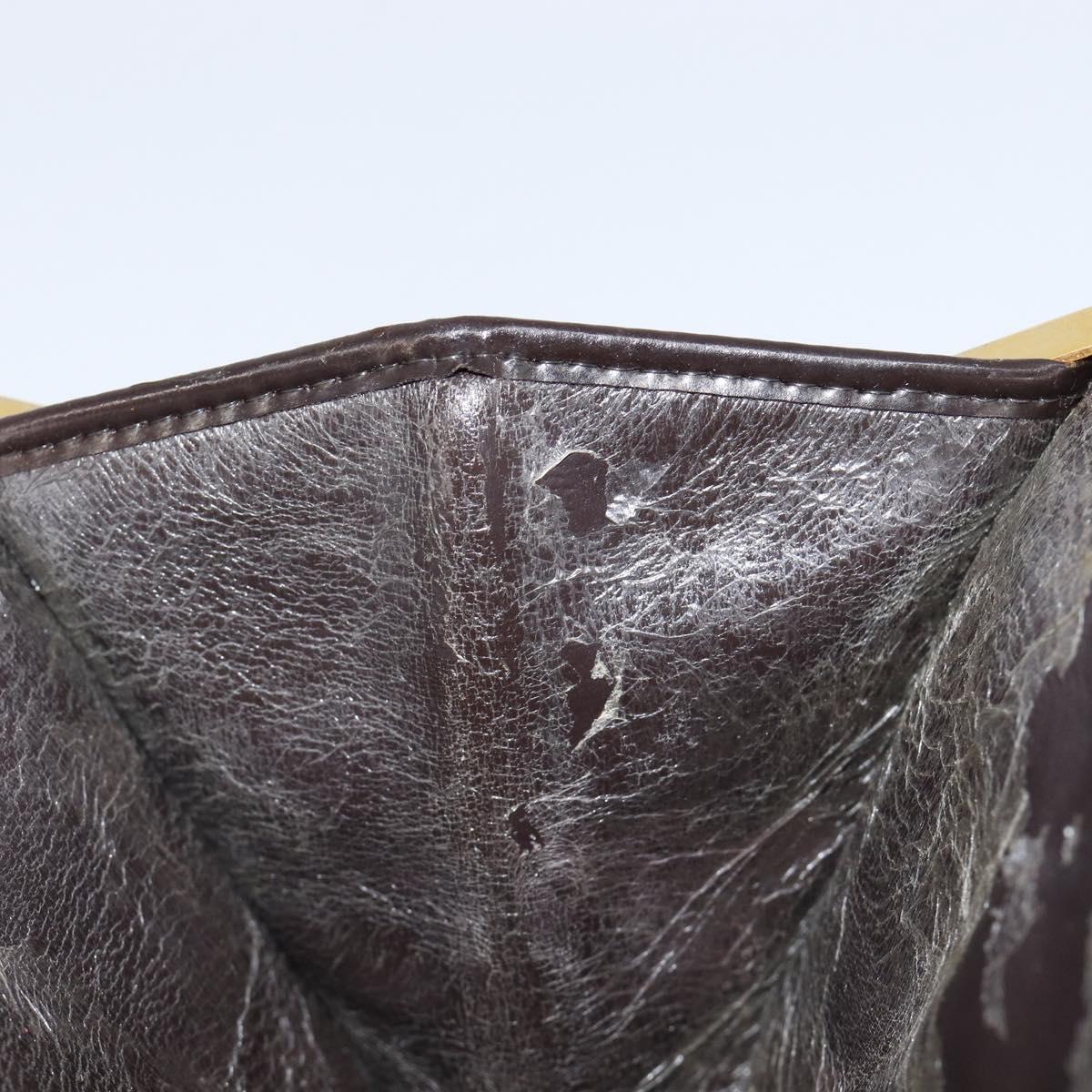 Christian Dior Trotter Canvas Clutch Bag Brown Gold Auth am13145