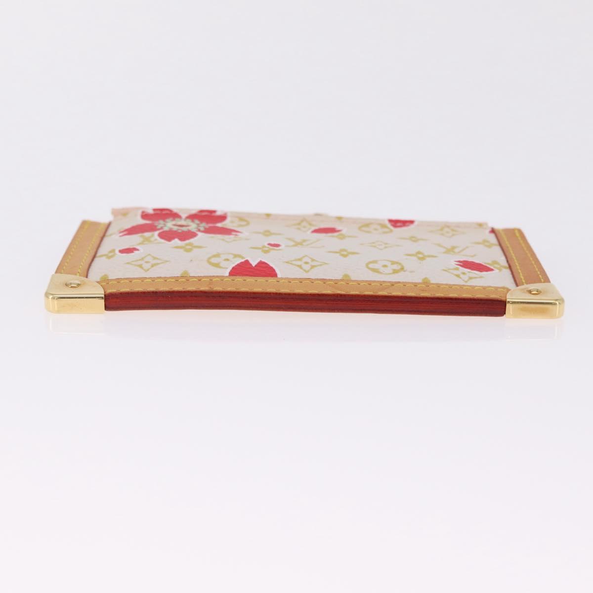 LOUIS VUITTON Monogram Cherry Blossom Pochette Cree Purse Red LV Auth am13239M