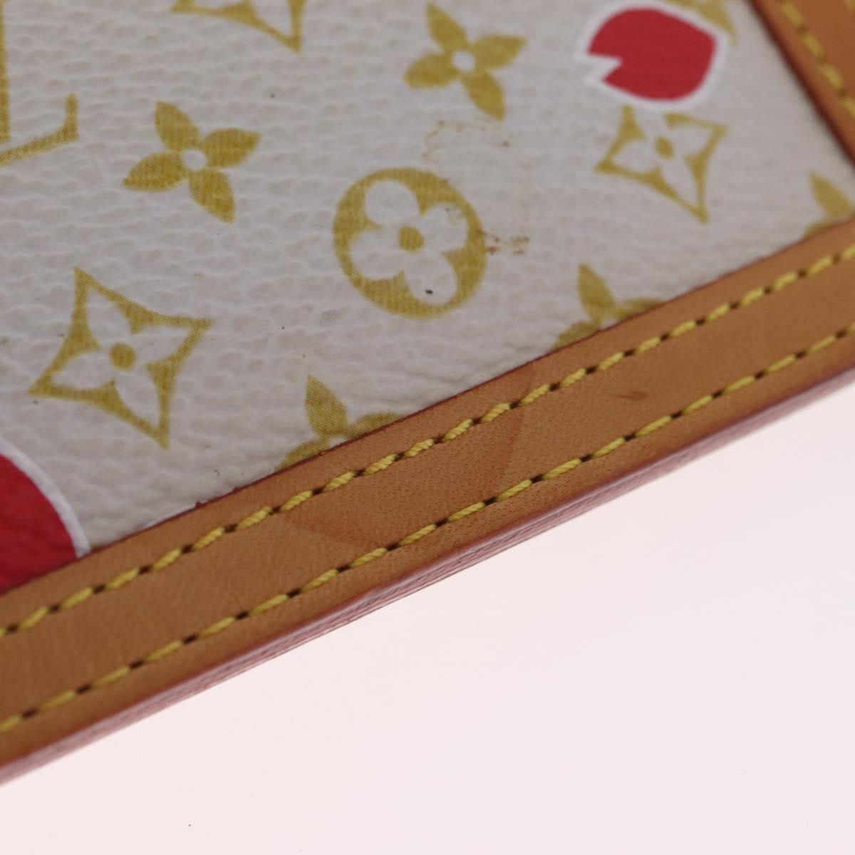 LOUIS VUITTON Monogram Cherry Blossom Pochette Cree Purse Red LV Auth am13239M