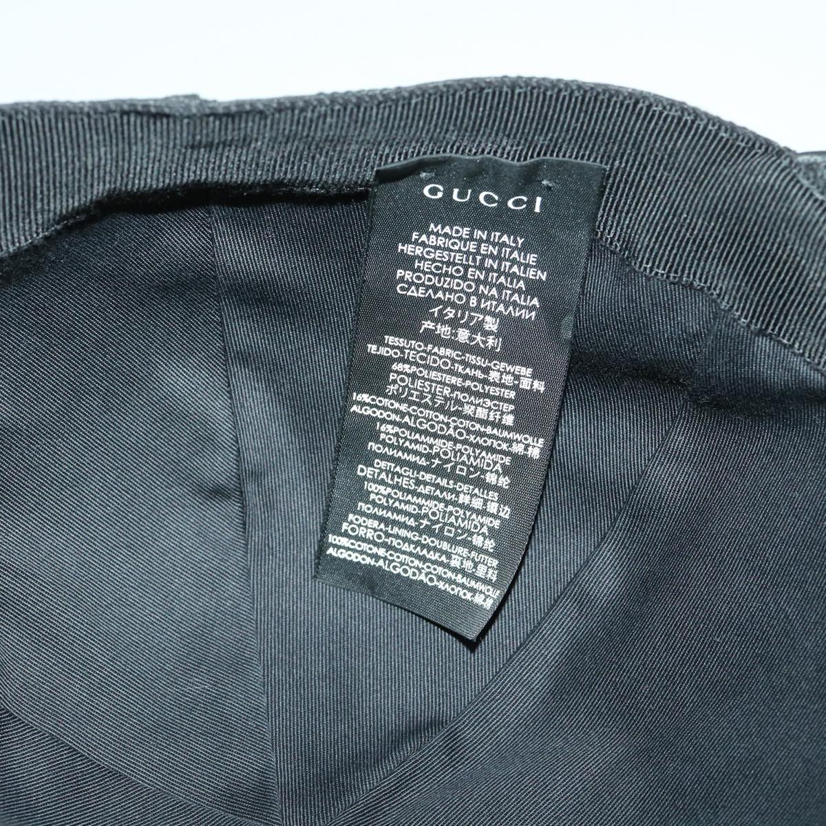 GUCCI Web Sherry Line GG Canvas Cap Black Green Red Auth am3211