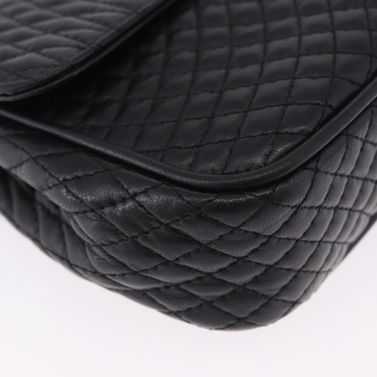 BALLY Matelasse Chain Shoulder Bag Leather Black Auth am3215V