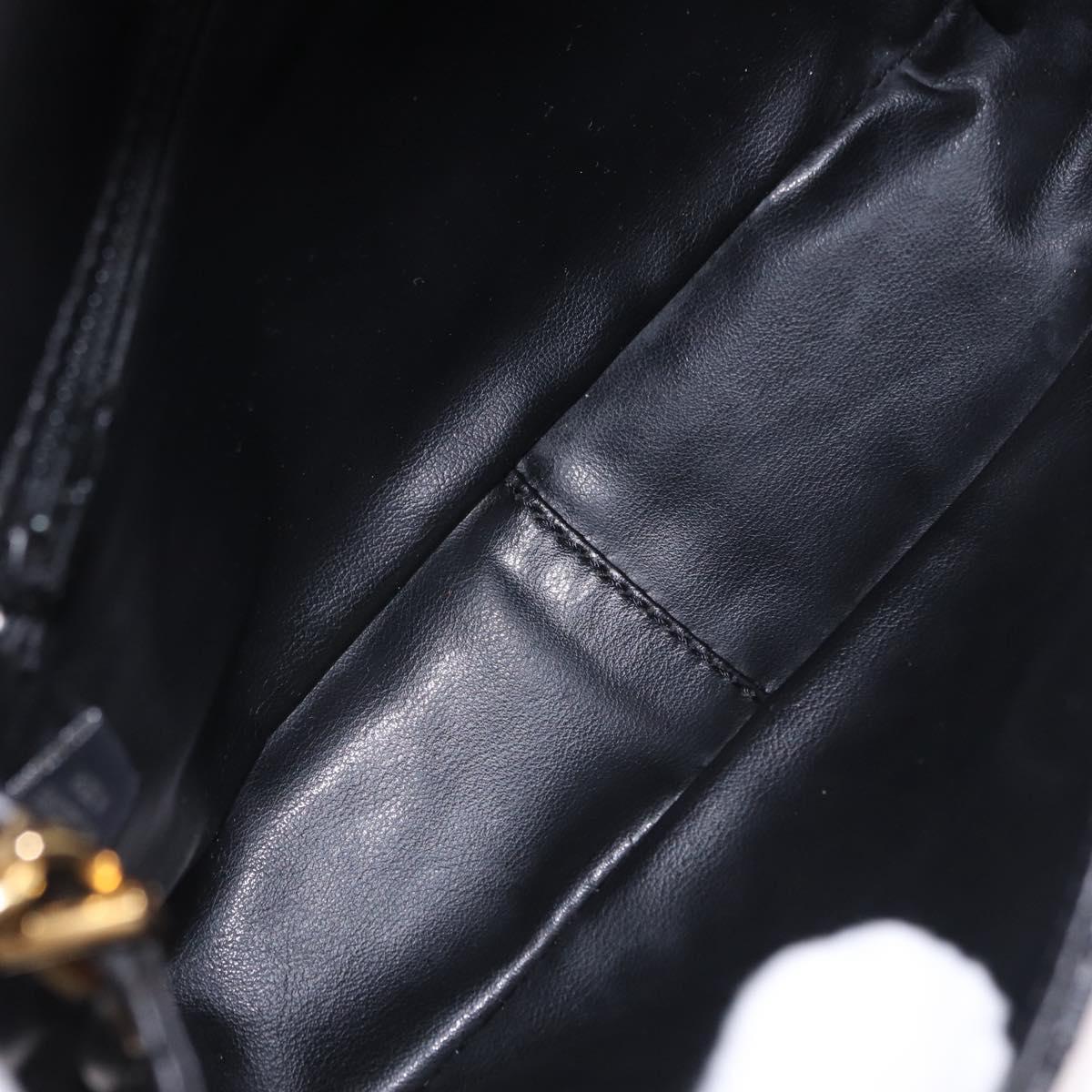 BALLY Matelasse Chain Shoulder Bag Leather Black Auth am3215V
