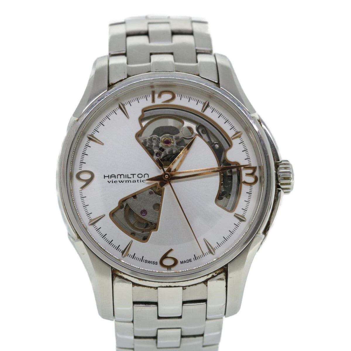 HAMILTON Jazzmaster open heart Watches Silver H325650 Auth am3330