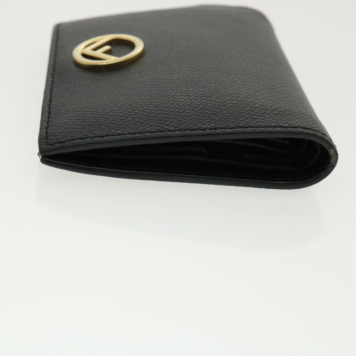 FENDI Wallet Leather Black Auth am3478