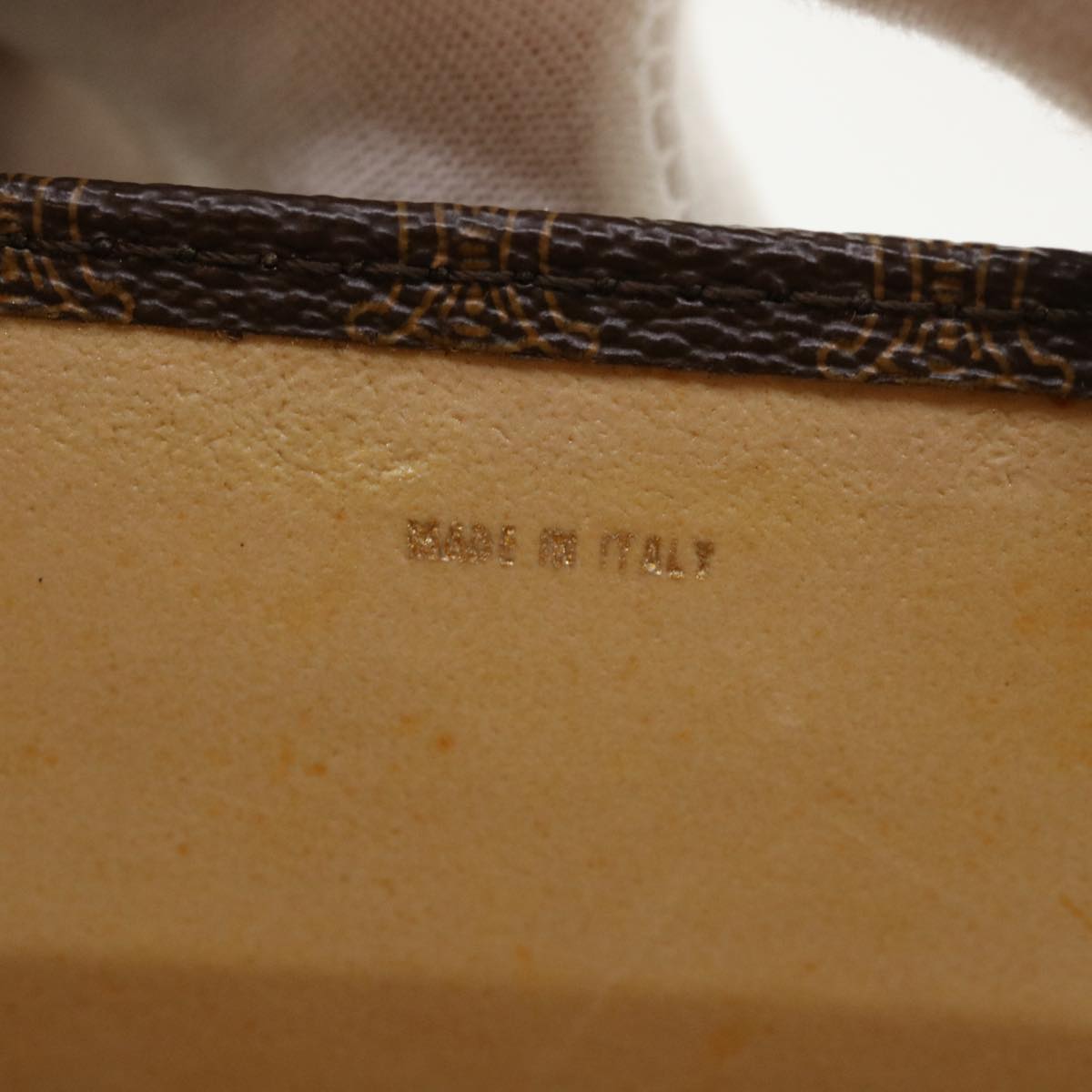 CELINE Macadam Canvas Hand Bag PVC Leather Brown Auth am3590