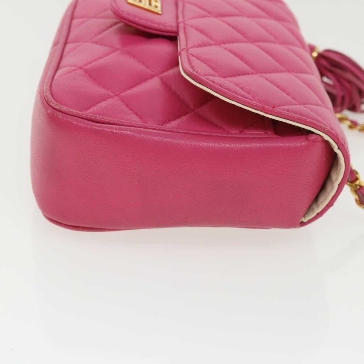 GIVENCHY Matelasse Chain Shoulder Bag Leather Pink Auth am3621