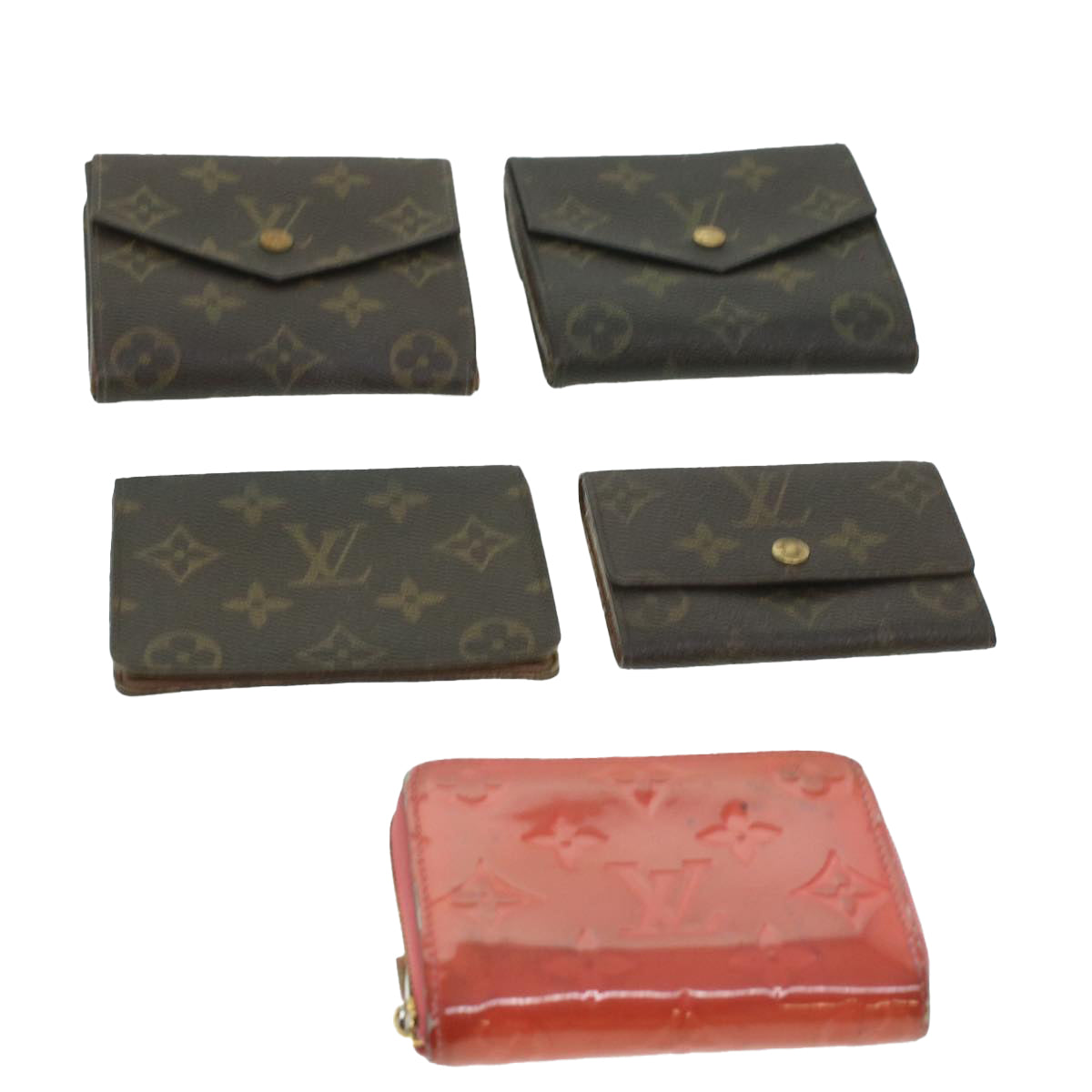 LOUIS VUITTON Monogram Monogram Vernis Wallet 5Set Pink LV Auth am3676