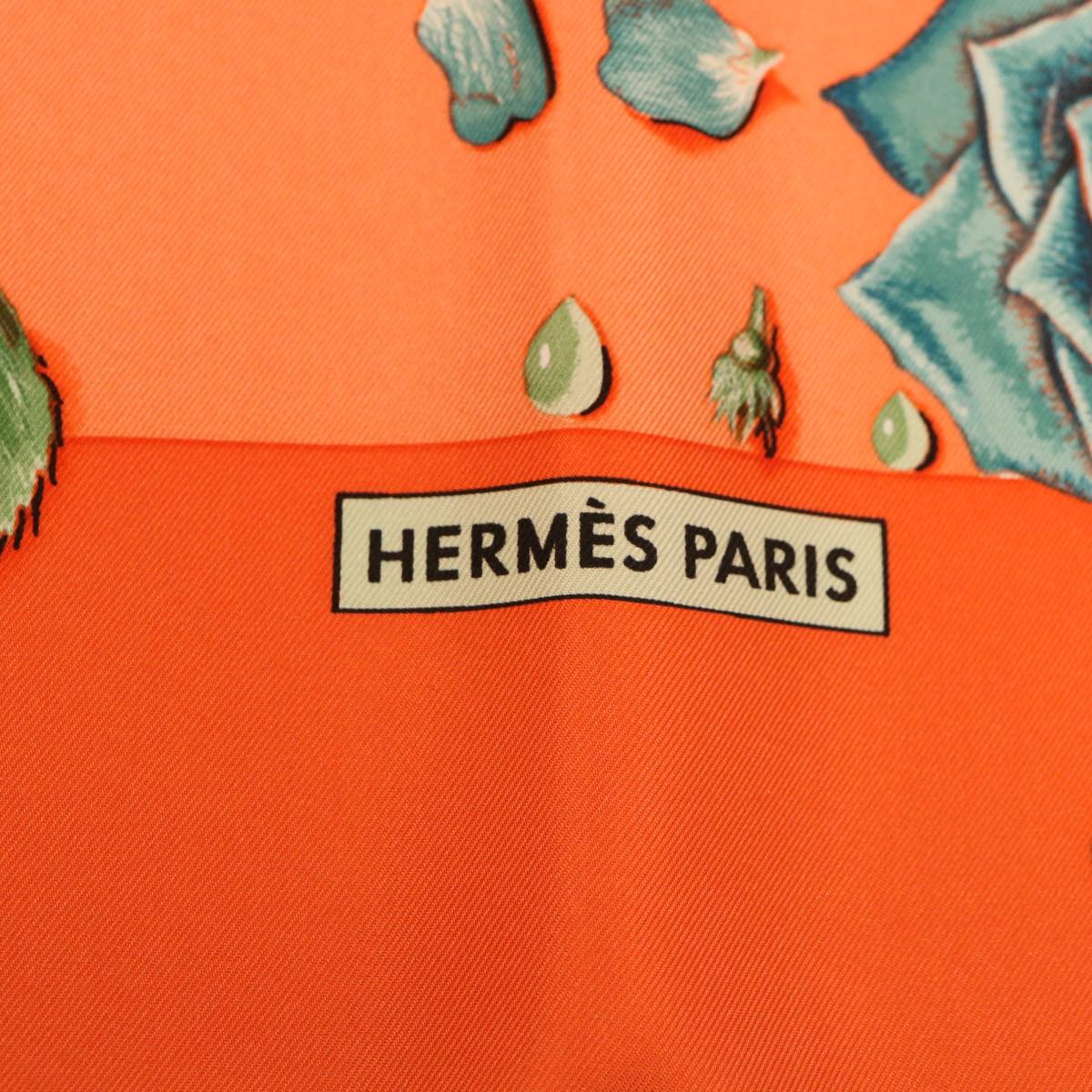 HERMES Carre 90 Rose Scarf Silk Orange Salmon Pink Auth am3732