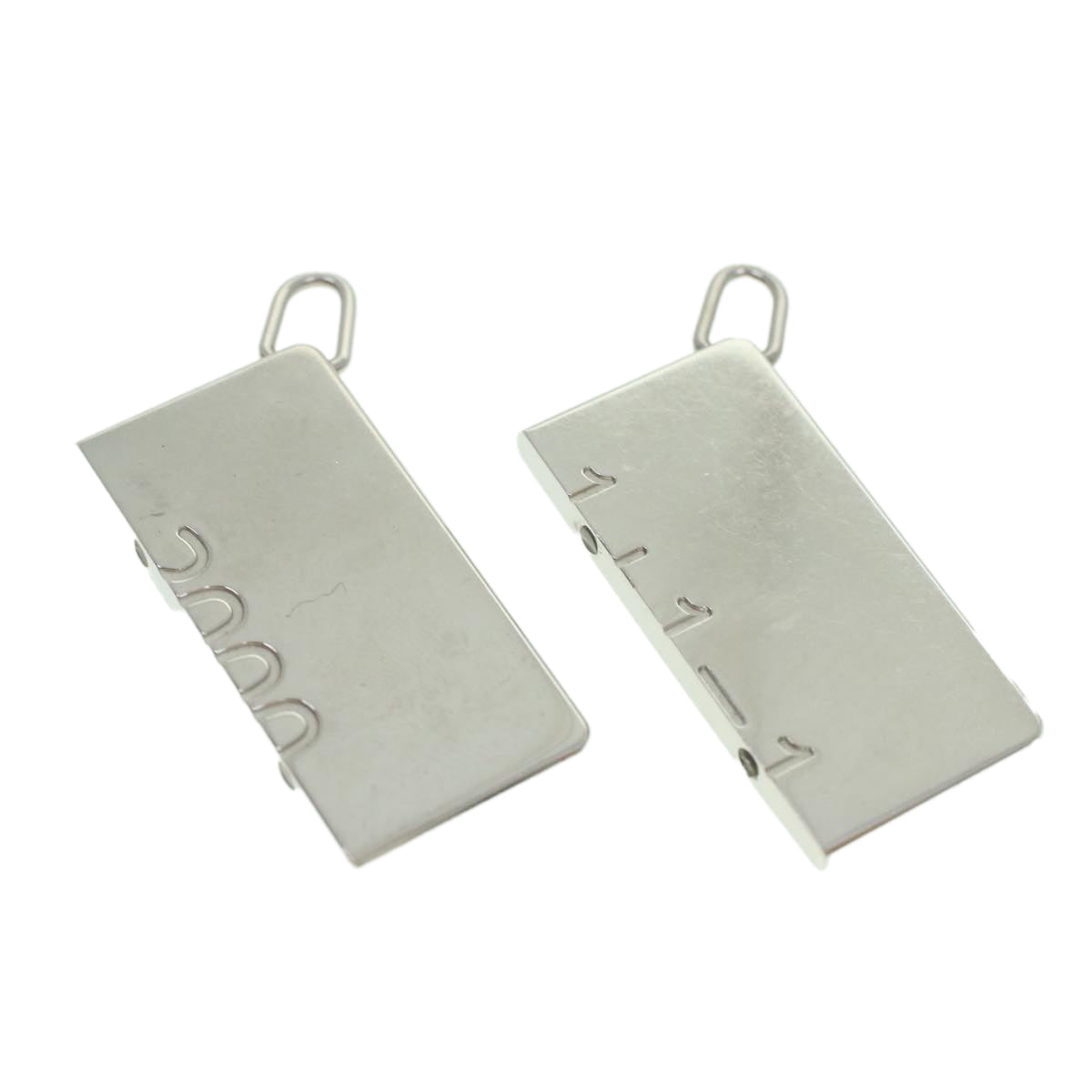 HERMES Necklace Charm Metal 2 Set Silver Auth am3985