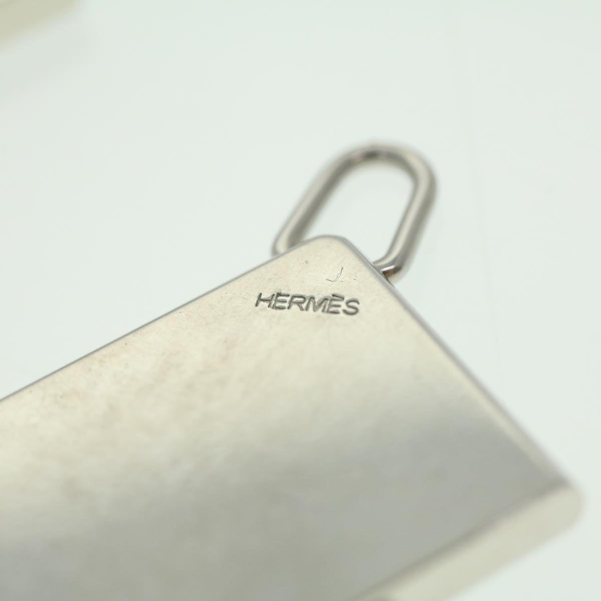 HERMES Necklace Charm Metal 2 Set Silver Auth am3985