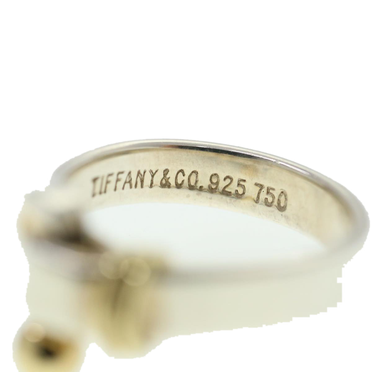 TIFFANY&Co. Bangle Ring Ag925 750 Silver Auth am3999