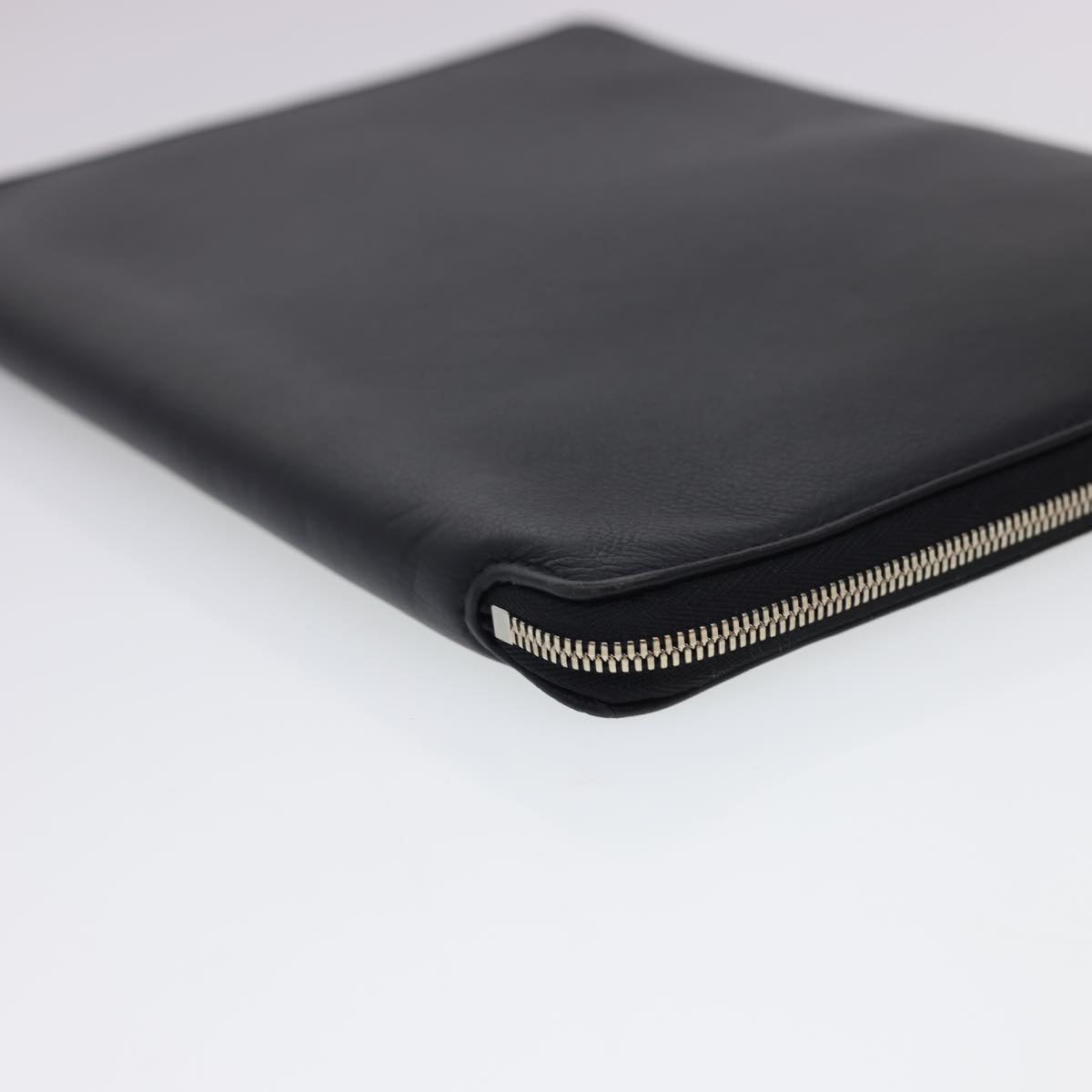 BALENCIAGA Clutch Bag iPad Case Leather Black Auth am4187