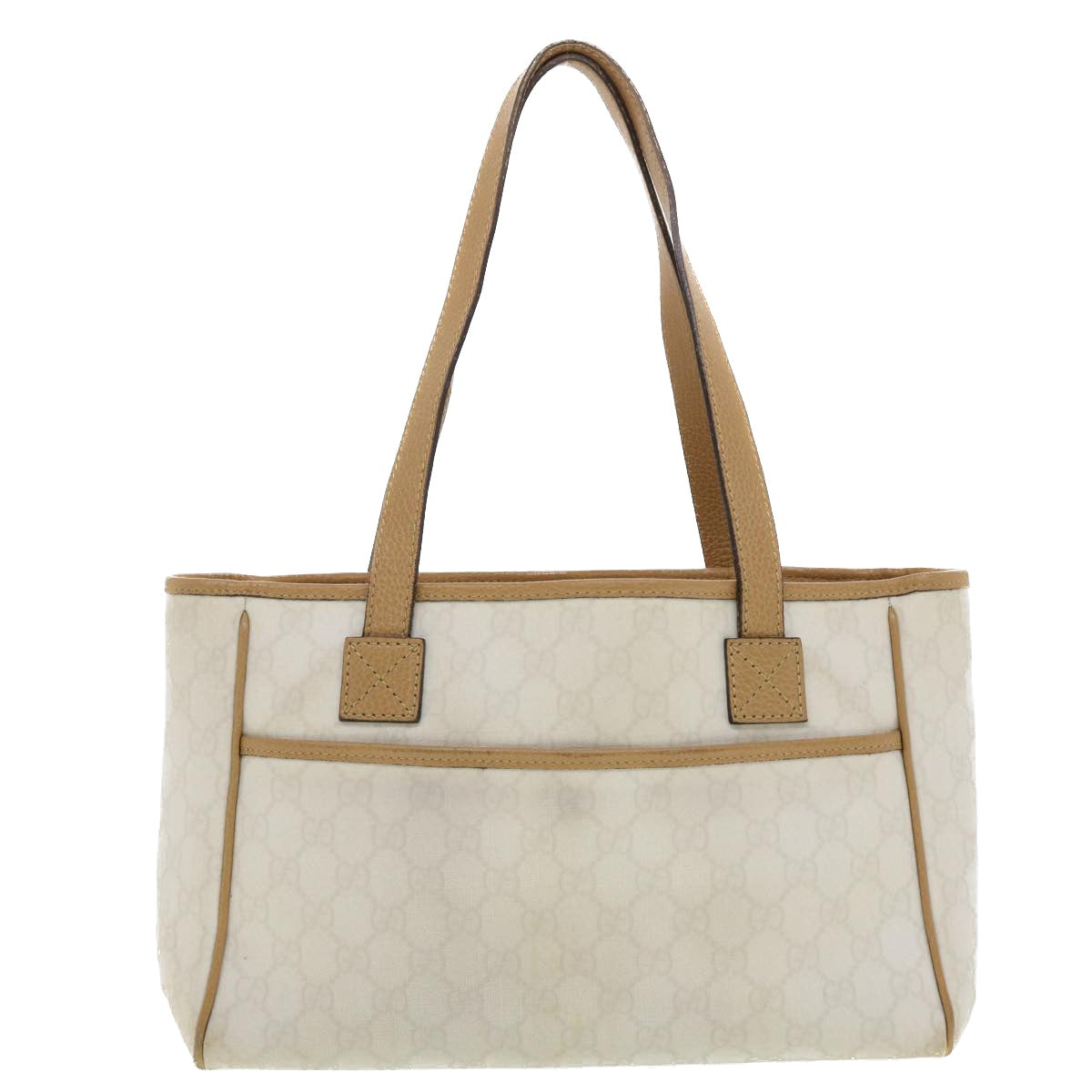 GUCCI GG Canvas Shoulder Bag PVC Leather White 26422 Auth am4201