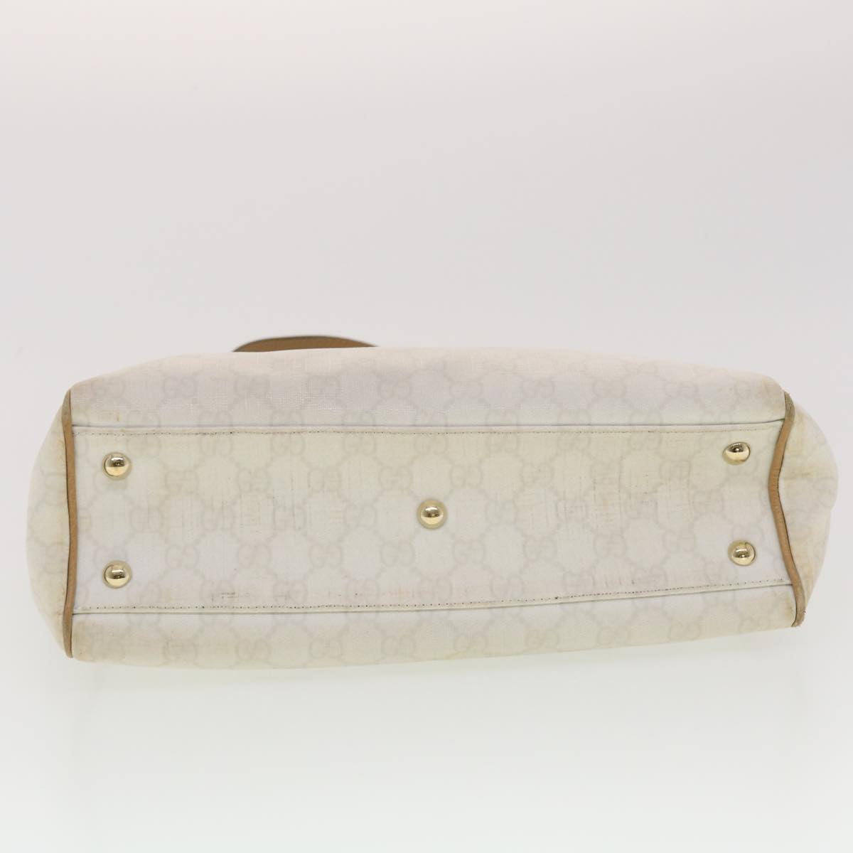 GUCCI GG Canvas Shoulder Bag PVC Leather White 26422 Auth am4201