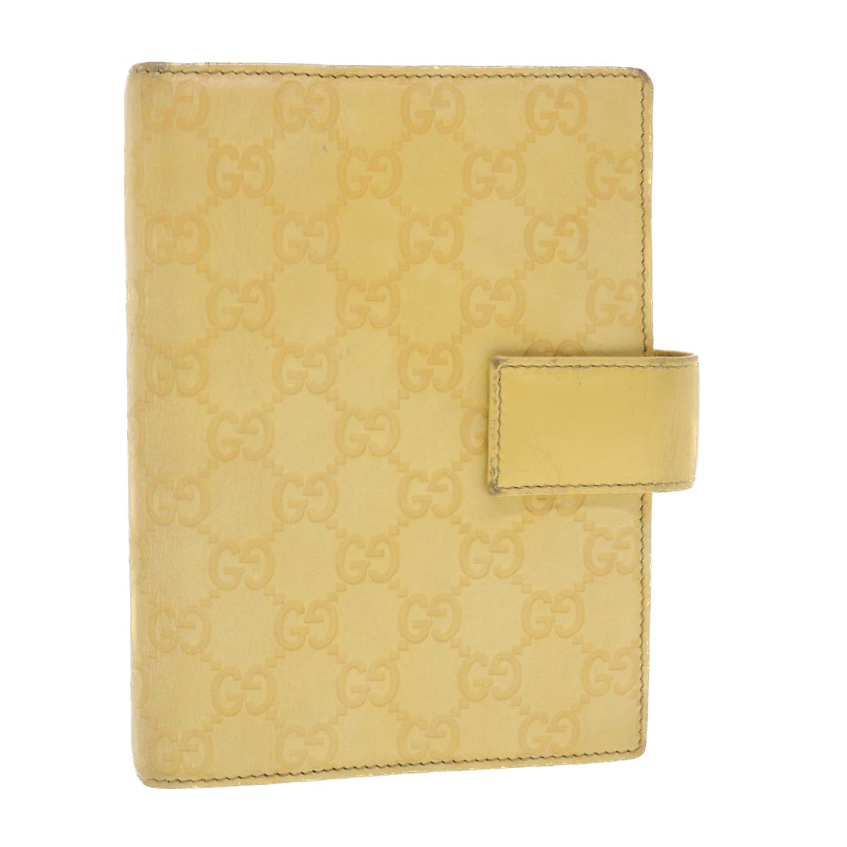 GUCCI Guccissima GG Day Planner Cover Leather Yellow 115241 Auth am4214