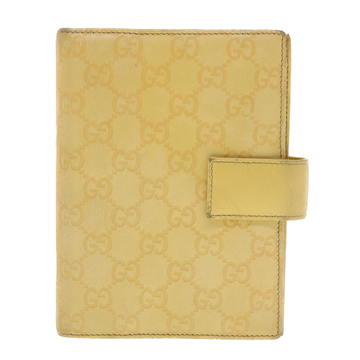 GUCCI Guccissima GG Day Planner Cover Leather Yellow 115241 Auth am4214