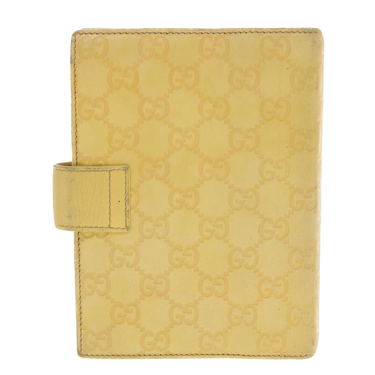 GUCCI Guccissima GG Day Planner Cover Leather Yellow 115241 Auth am4214