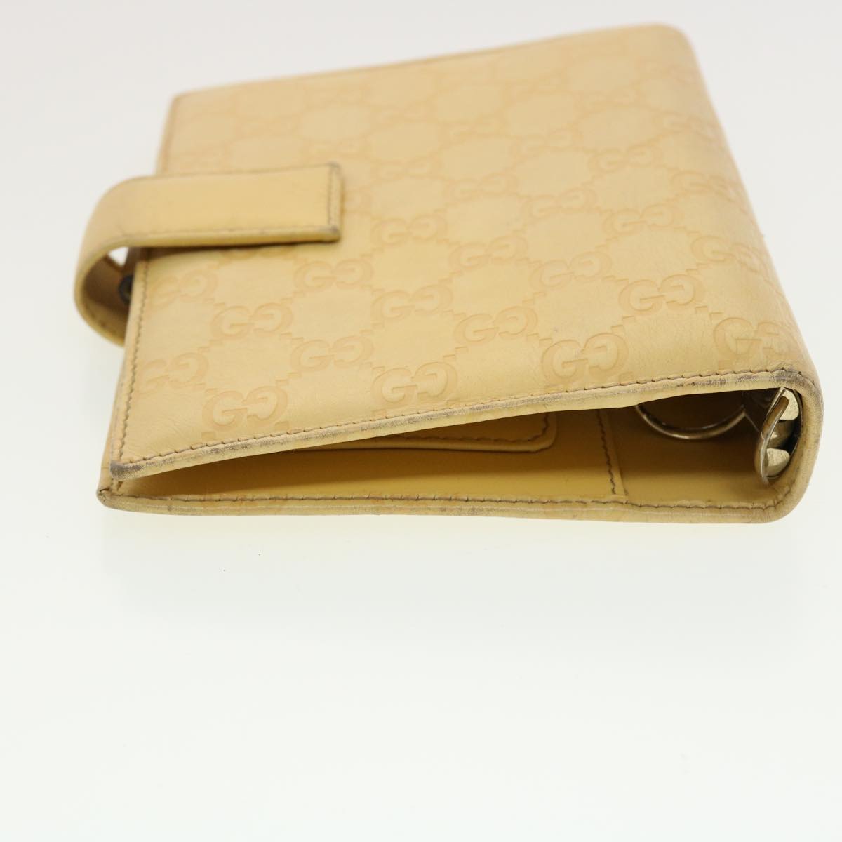 GUCCI Guccissima GG Day Planner Cover Leather Yellow 115241 Auth am4214