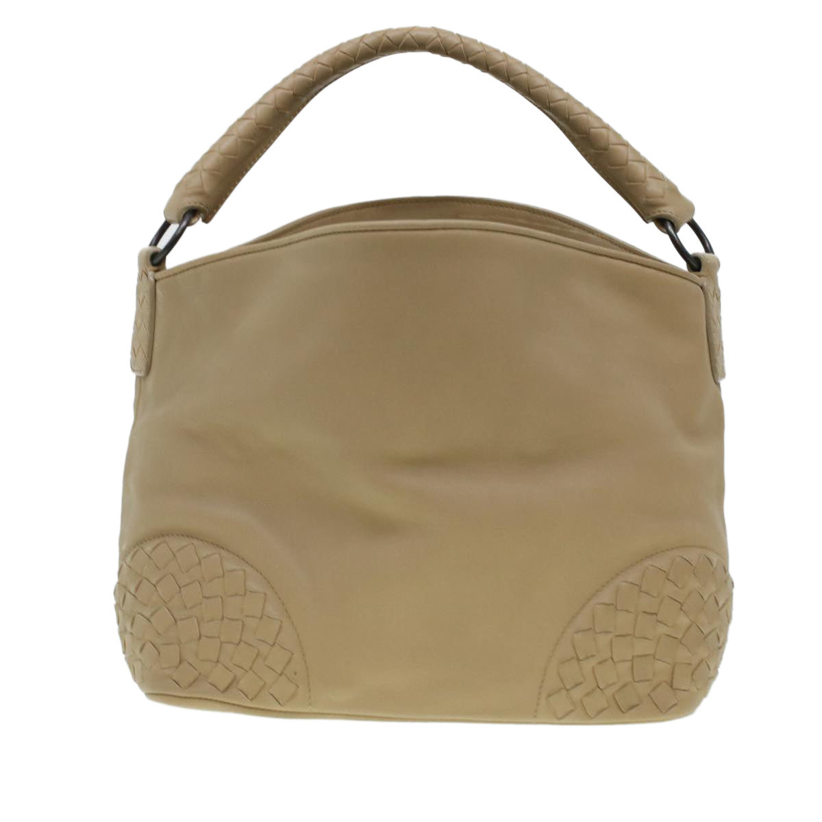 BOTTEGAVENETA Shoulder Bag Leather Beige Auth am4282