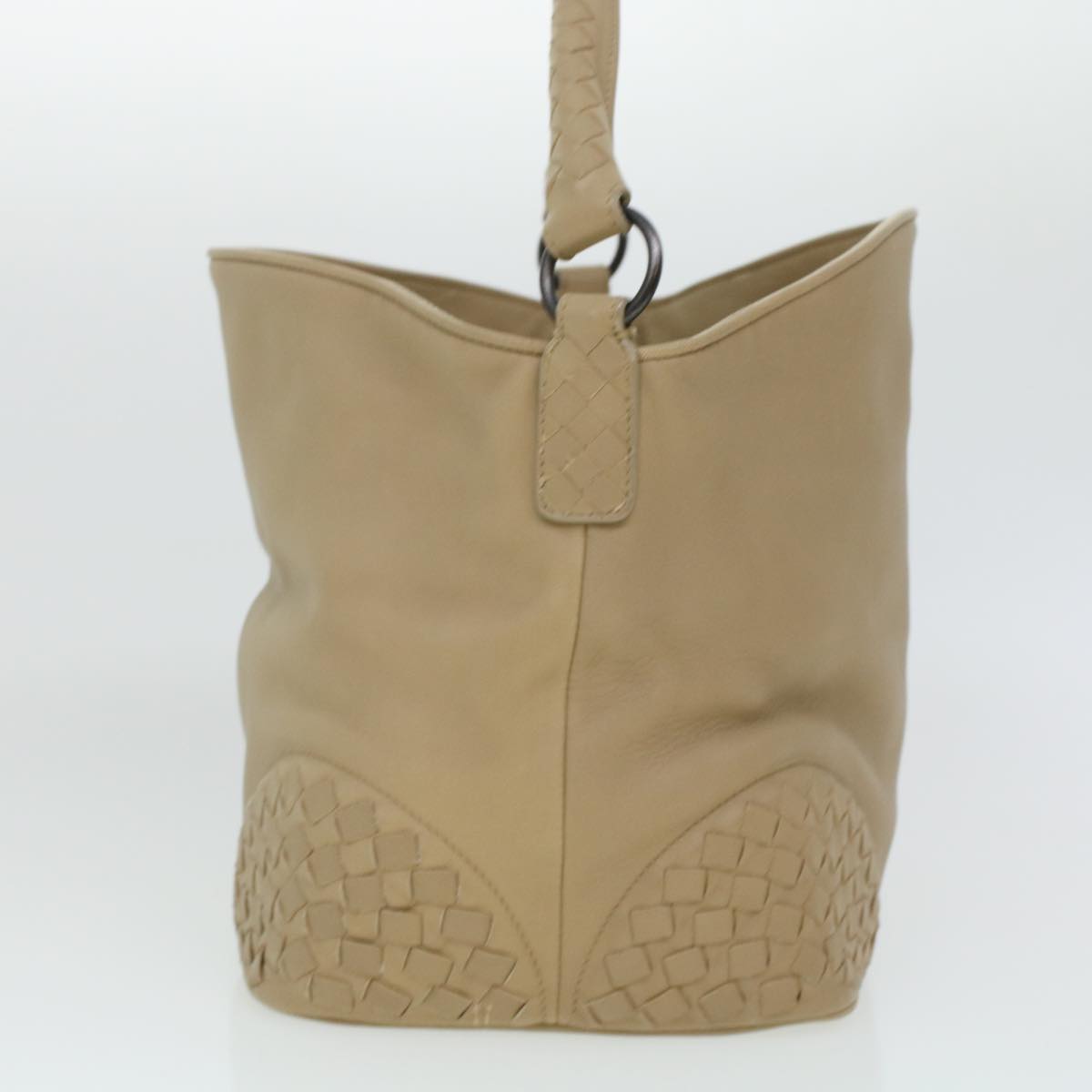 BOTTEGAVENETA Shoulder Bag Leather Beige Auth am4282