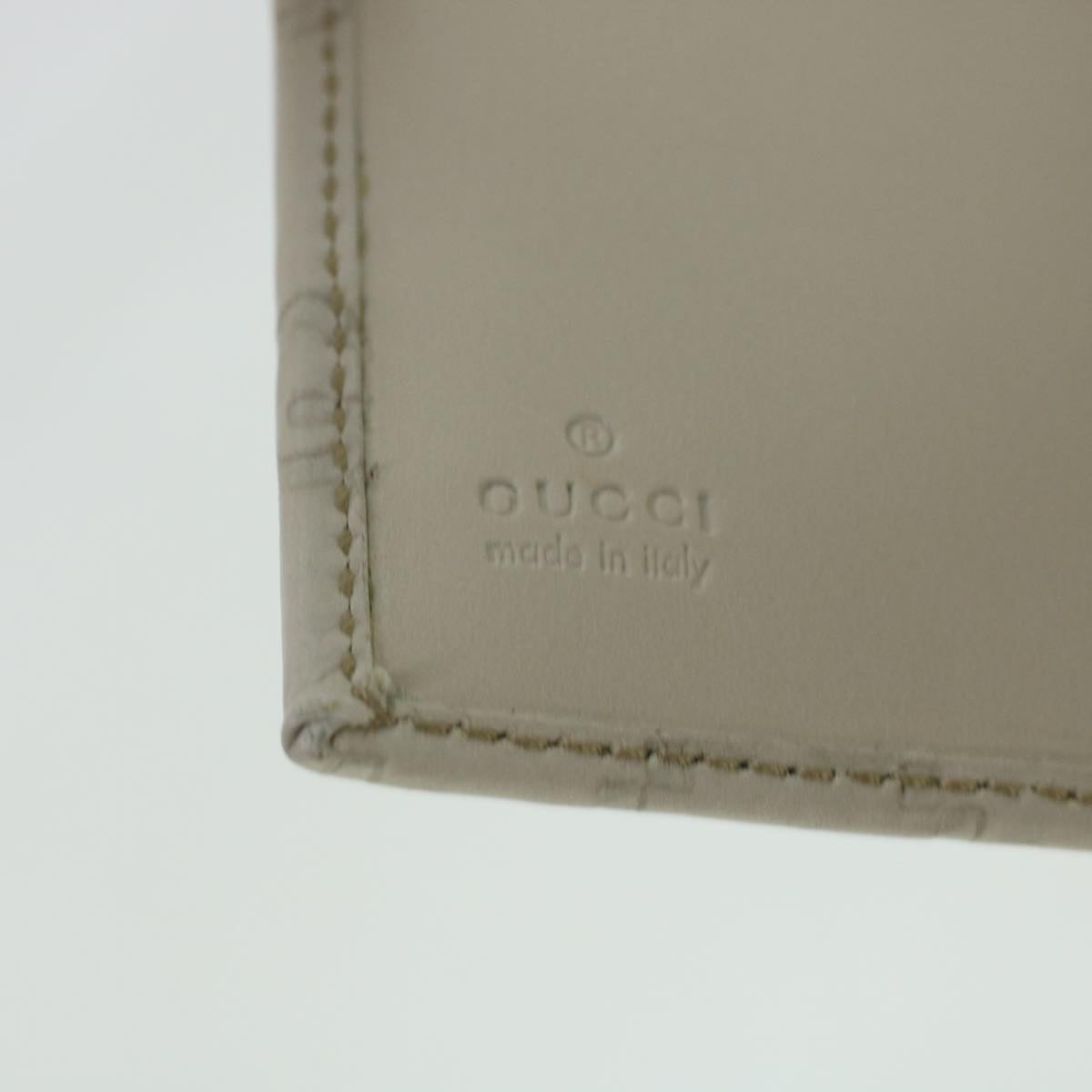 GUCCI GG Canvas Day Planner Cover Leather White 115240 Auth am4294