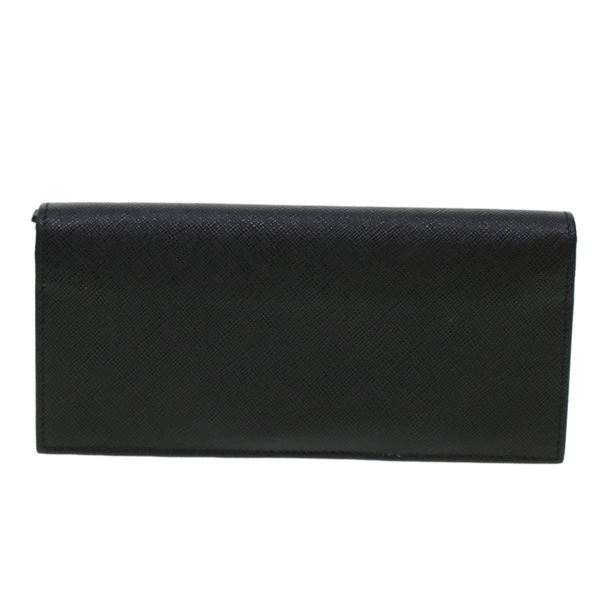 PRADA Long Wallet Safiano leather Black Auth am4313