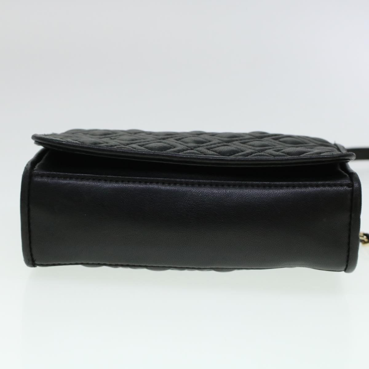 TORY BURCH Chain Shoulder Bag Leather Black Auth am4322