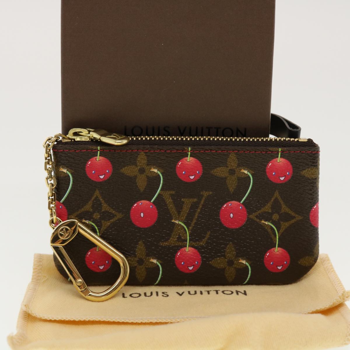 LOUIS VUITTON Monogram Cherry Pochette Cles Coin Purse M95042 LV Auth am4342