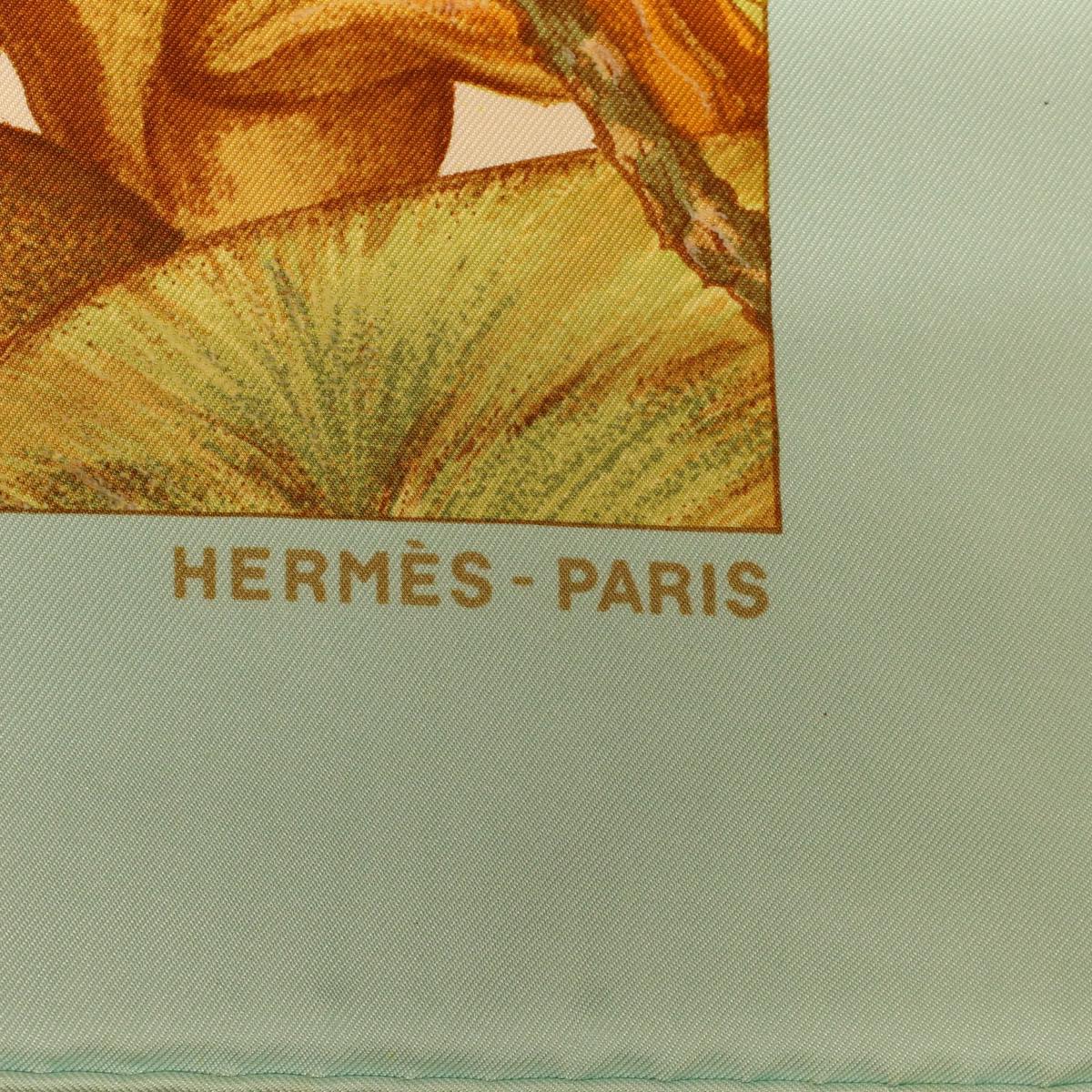 HERMES Carre90 Scarf Silk Green Auth am4399