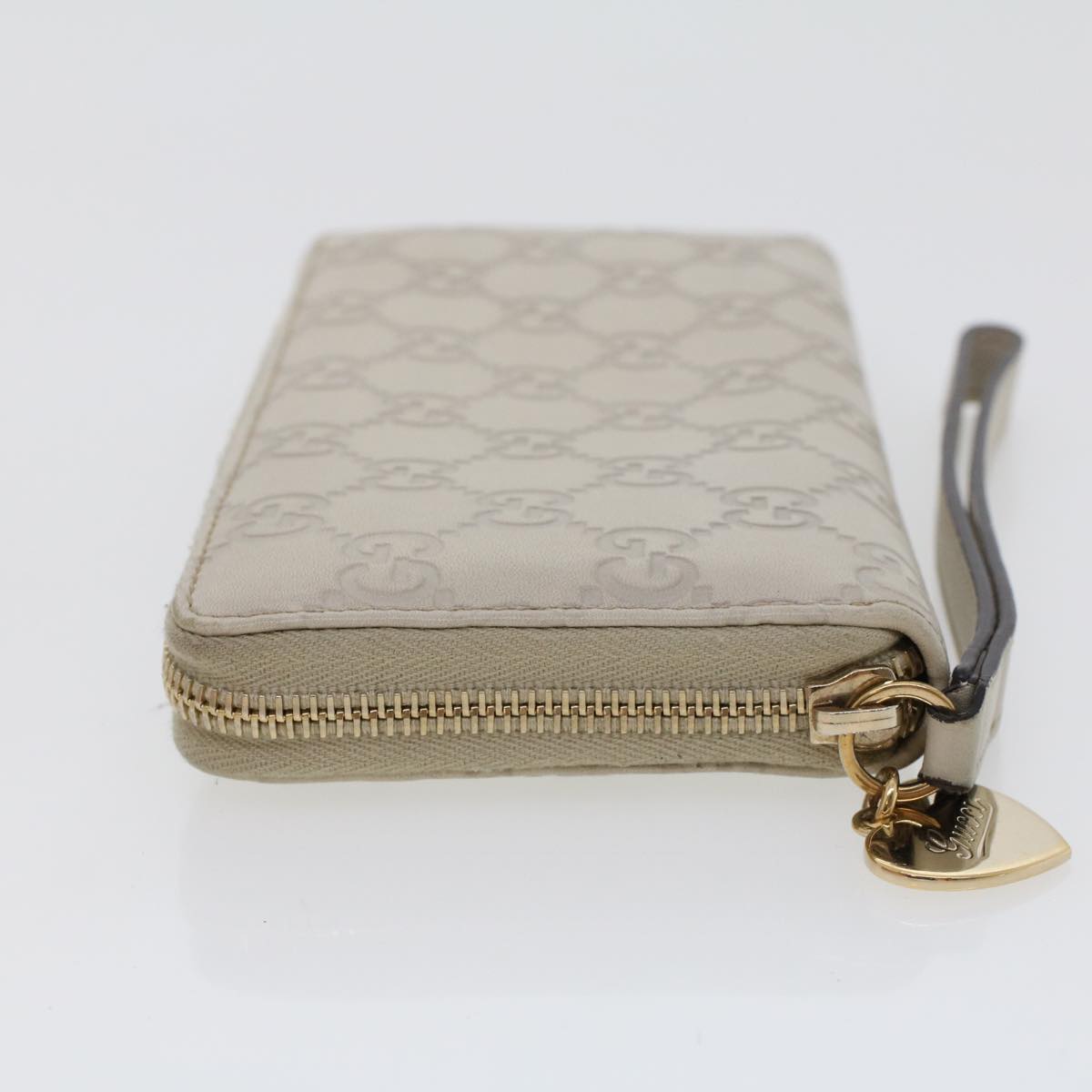 GUCCI GG Canvas Guccissima Long Wallet White 245914 Auth am4402