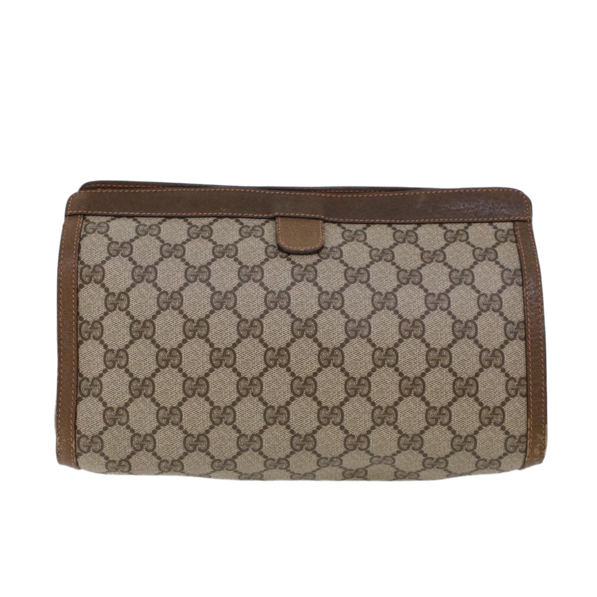 GUCCI GG Canvas Web Sherry Line Clutch Bag Beige Red Green 89.01.033 Auth am4410